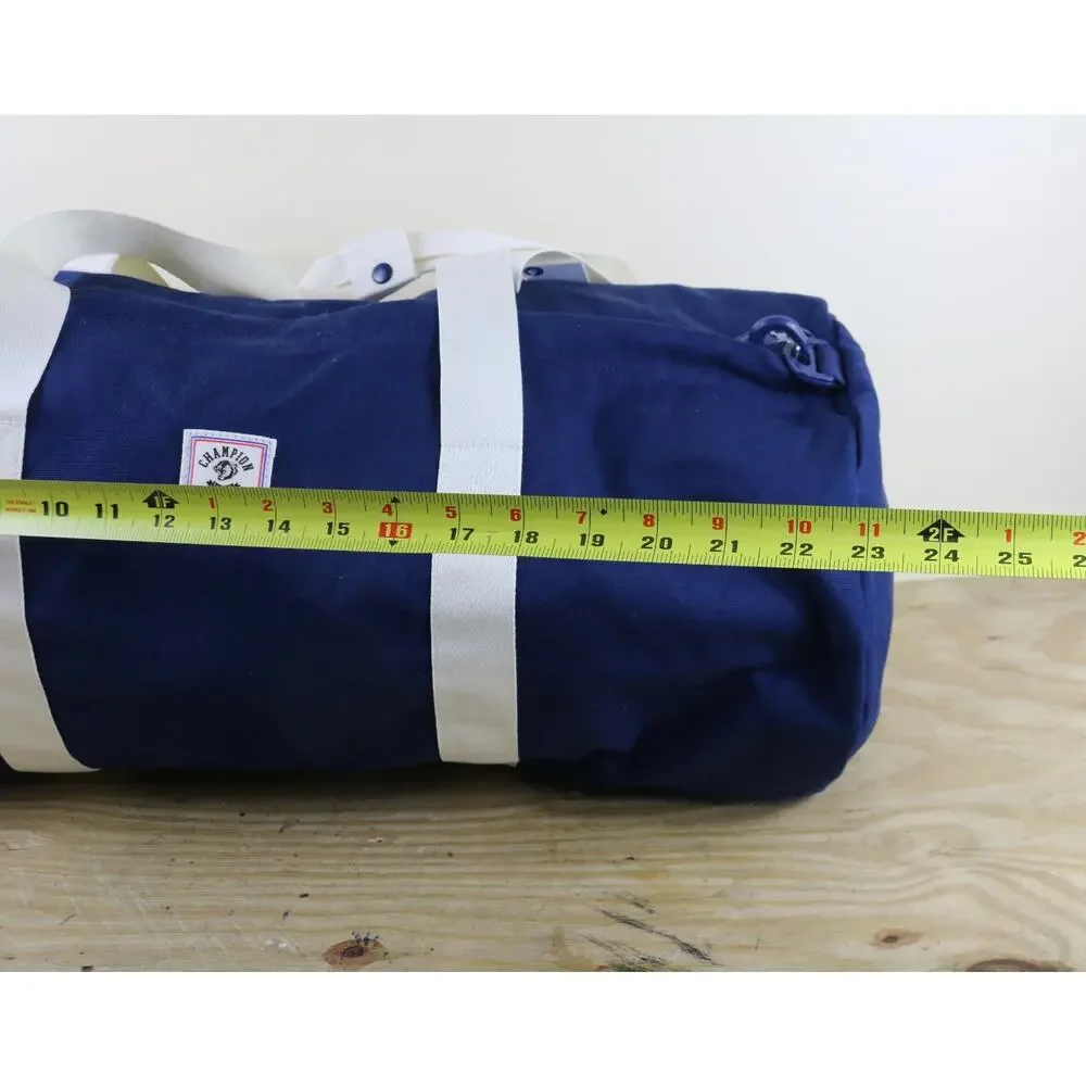 New Champion Bag Mens Large Blue Red Logo Canvas Duffle Adjustable Strap